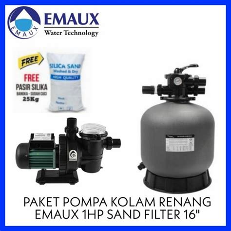 Jual Paket Pompa Kolam Renang Emaux SB10 1hp Sand Filter Emaux V350 16