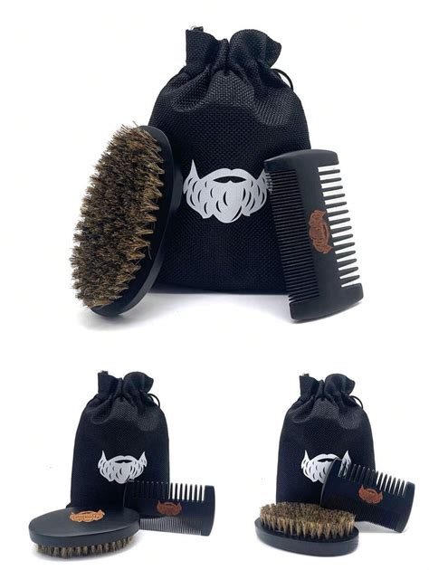 3 Piece Beard Grooming Kit Premium Beard Brush Double Sided Beard