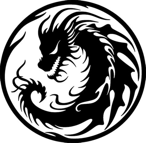 Premium Vector Dragon Black And White Isolated Icon Vector Illustration