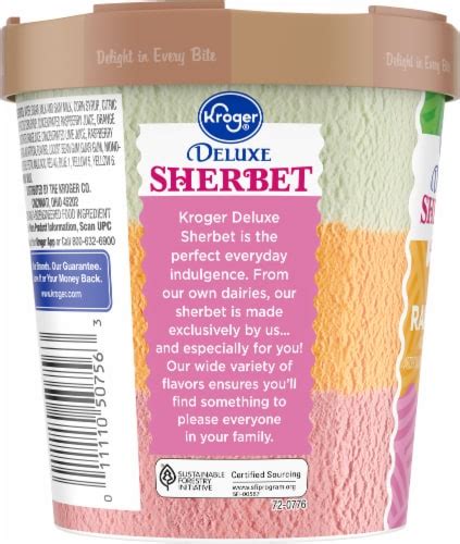 Kroger Deluxe Low Fat Rainbow Sherbet Pint Oz Smiths Food And Drug