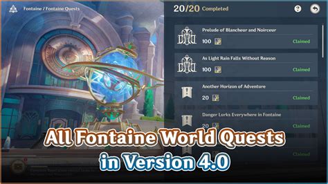 All Fontaine World Quests Location Guide In Version Genshin Impact