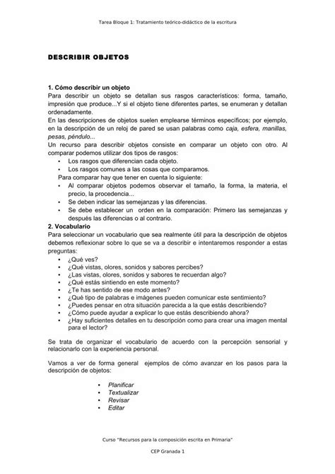 PDF DESCRIBIR OBJETOS Junta de Andalucía PDF fileTarea Bloque 1