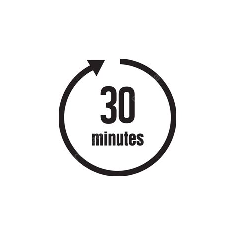 Icon Of A Clock And Timer Indicating The Passage Of 30 Minutes Vector