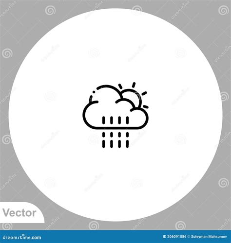 Symbole Pluvieux De Signe D icône Vecteur Illustration de Vecteur