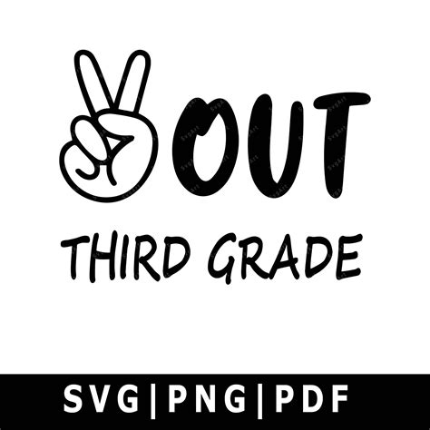 Peace Out Third Grade Svg PNG PDF Cricut Cricut Svg Etsy