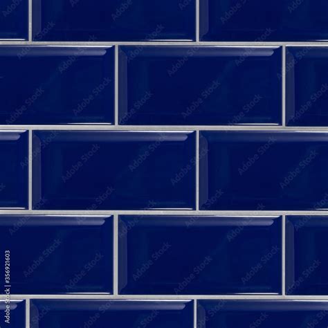 Seamless Subway Tile Texture In Cobalt Blue Stock Photo Adobe Stock