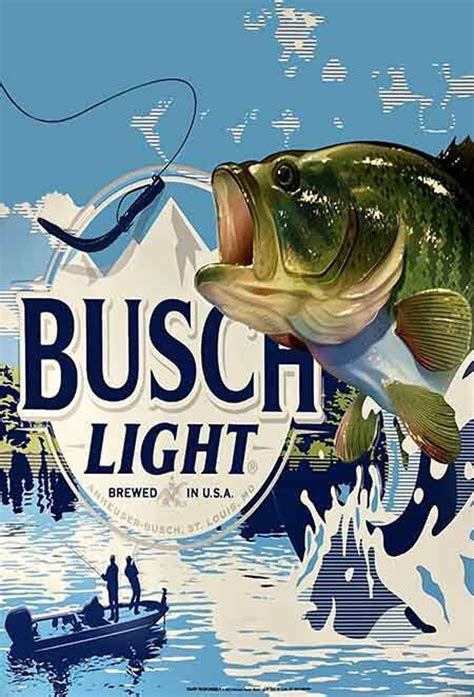 Busch Light Beer Sign Fishing Bass Metal Large In Etsy