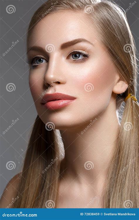 Belle Fille Avec Des Queues De Cheval Image Stock Image Du Visage