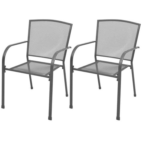 Sib Chaises Empilables De Jardin Pcs Acier Gris