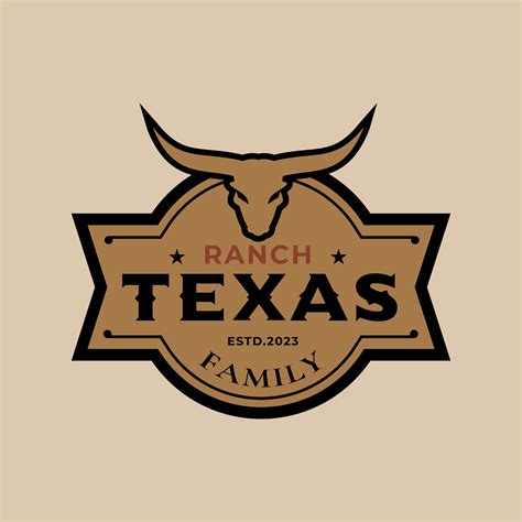 Vintage Retro Texas Longhorn family ranch, Western State Bull Cattle ...