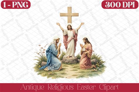 Antique Religious Easter Clipart Graphic By Pixelshop Creative Fabrica