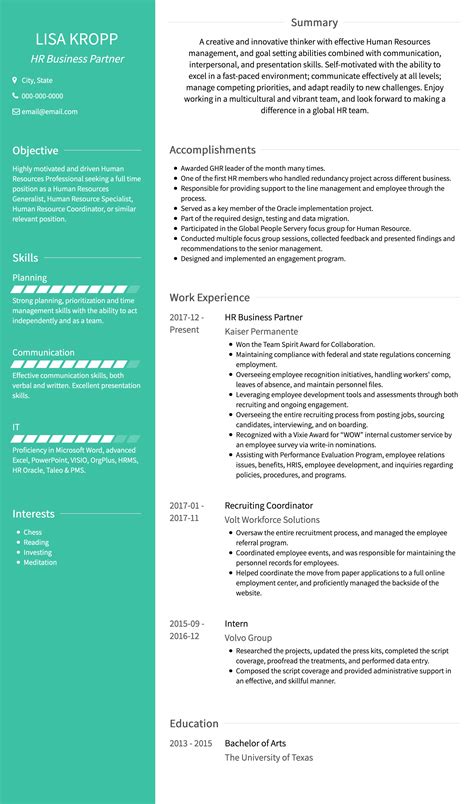 Resume Templates With Columns