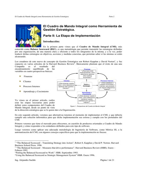 Parte El Cuadro De Mando Integral Como Herramienta De Gesti N Estrat