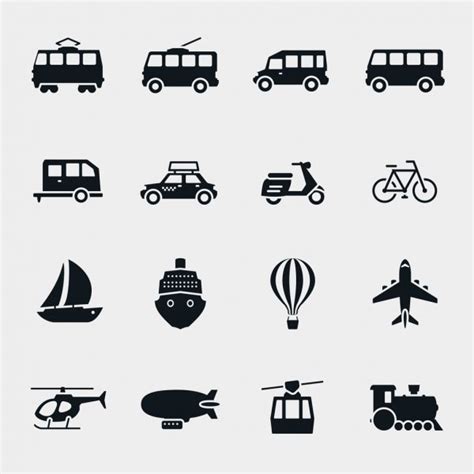 Transportation Icons Design Elements Stock Vector Iconspro 6031495