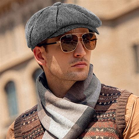 Mens 8 Panels Newsboy Flat Cap Peaky Blinders Baker Boy Golf Driving