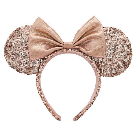 Disney Parks Minnie Rose Gold Ears With Bow Ears Headband Ebay