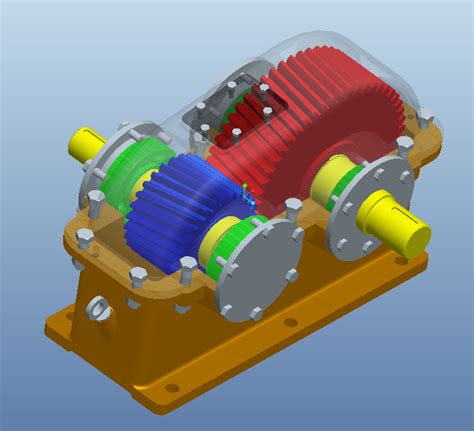 减速机齿轮箱 Proe 模型图纸下载 懒石网