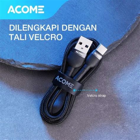 Jual Acome Kabel Data Type C 100Cm Fast Charging 3A Aluminium Braided