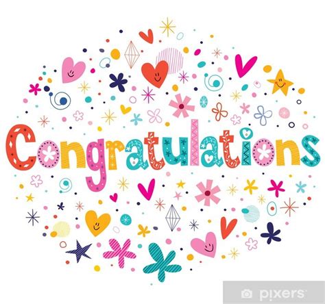 Sticker Congratulations typography lettering decorative text card ...