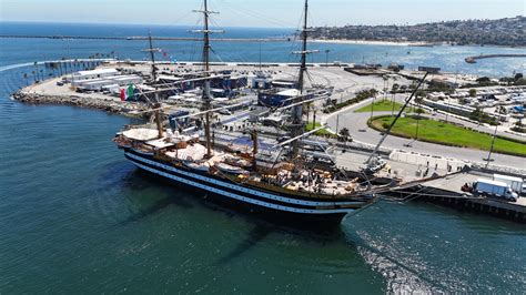 Amerigo Vespucci Italian Navy Tall Ship At The Port Of L A San