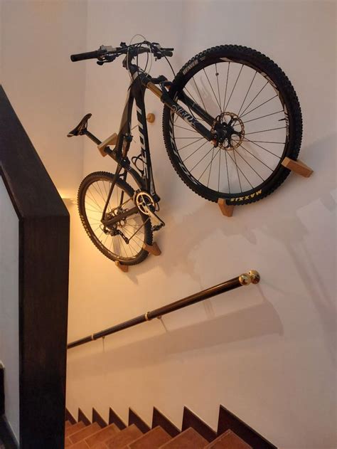 Bike Wall Mount Minimalist Design Wood Eco Handcrafted Road Gravel E