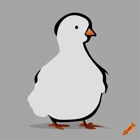 Minimalistic Painting Of A Chick On A White Background On Craiyon