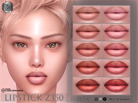 ZENX S LIPSTICK Z350 Sims 4 Cc Makeup Sims 4 Sims Resource