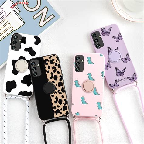 Funda De Flores Para Samsung Galaxy A54 A14 A34 Carcasa Con Cord N Magn