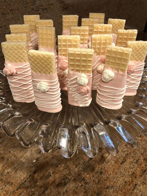 Pinkwhite Chocolate Dipped Sugar Wafer Cookies2 Dozgirls Etsy In