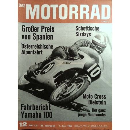 Das Motorrad Nr 12 4 Juni 1966 Großer Preis von Spanien Zeitschrift