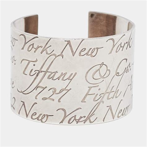 Tiffany Co Note Sterling Silver Wide Cuff Bracelet Tiffany Co