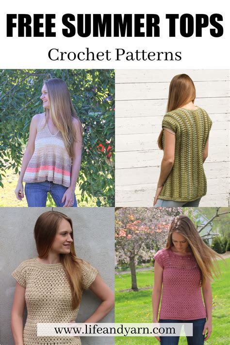 Free Summer Top Crochet Patterns! - Part 1 | Top häkeln, Häkeln, Stricken