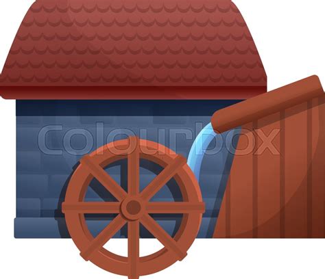 Farm Water Mill Icon Cartoon Of Farm Stock Vector Colourbox