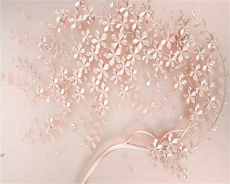 Wellyu Custom D Mural New Rose Gold Flower Luxury Elegant D Stereo