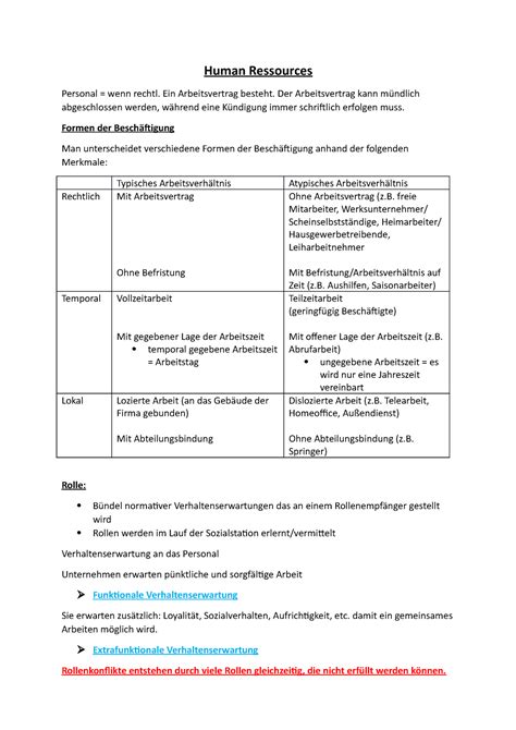 HR Zusammenfassung Wintersemester 2018 19 Human Resources Bei Prof