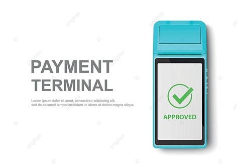 Realistic D Blue Touch Payment Terminal Mockup On White Vector