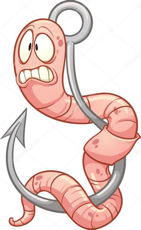 Picture Cartoon Worm On A Hook Cartoon Worm On A Fishing Hook