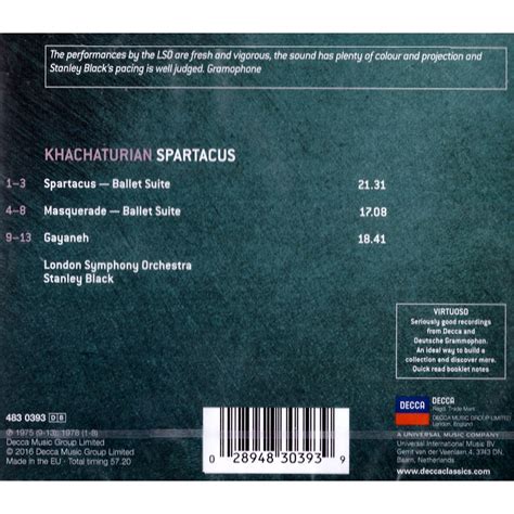 Aram Khachaturian Spartacus Gayaneh CD EMAG Hu