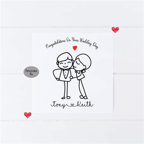 Personalised Wedding Card Lgbt Wedding Lgbt Male Wedding Husband And Husband Same Sex