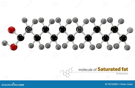 Illustration of Saturated Fat Molecule Isolated White Background Stock ...