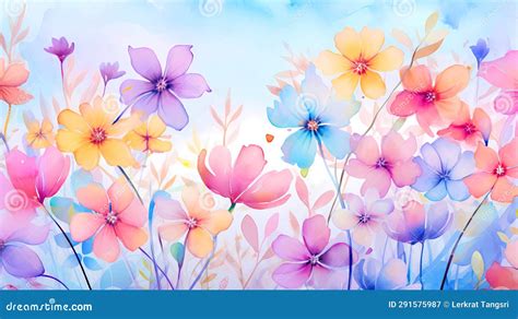 Pastel flowers wallpaper stock illustration. Illustration of lilac ...