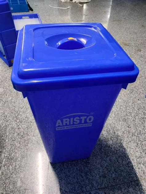 Rectangular Blue Plastic Dustbin For Outdoor Capacity 15 L At Rs