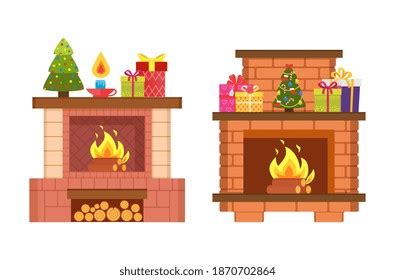 Pixel Art Fireplace Gifts Armchair Vector Stock Vector Royalty Free