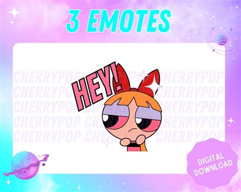 Cute Cartoon Powerpuff Girl Emotes For Twitch Discord Etsy Uk