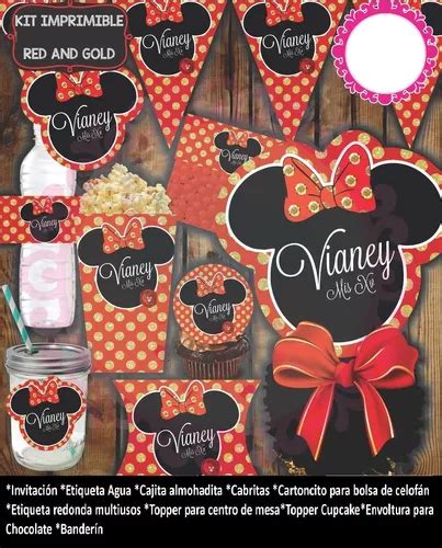 Kit Imprimible Cumpleaños Minnie Mouse Rojo en venta en Viña Del Mar