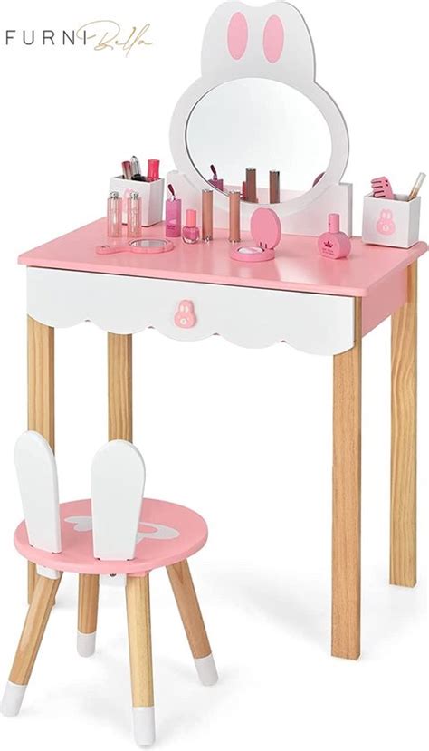 Furnibella Princess Kaptafel En Stoel Kinder Kaptafel Met Spiegel