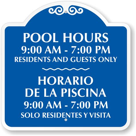 Pool Hours Signs | Custom Pool Hours Signs