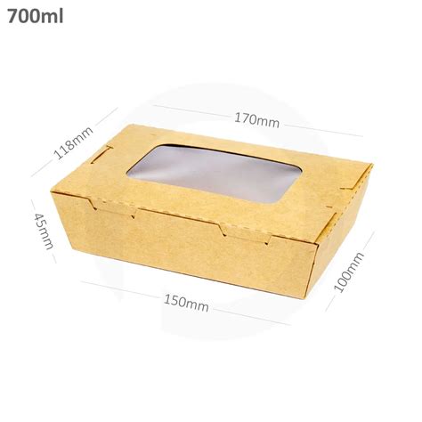 Paper Meal Box 700ml Kraft Paper Window Lunch Box Buy Paper Boxes Lunch Boxes Boxes Custom