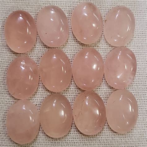 Light Pink Solid Mixed Shape Rose Quartz Gemstone Calibrated Cabochons