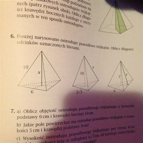 Poniżej Narysowano Ostrosłupy Prawidłowe Trójkatne Oblicz Długości